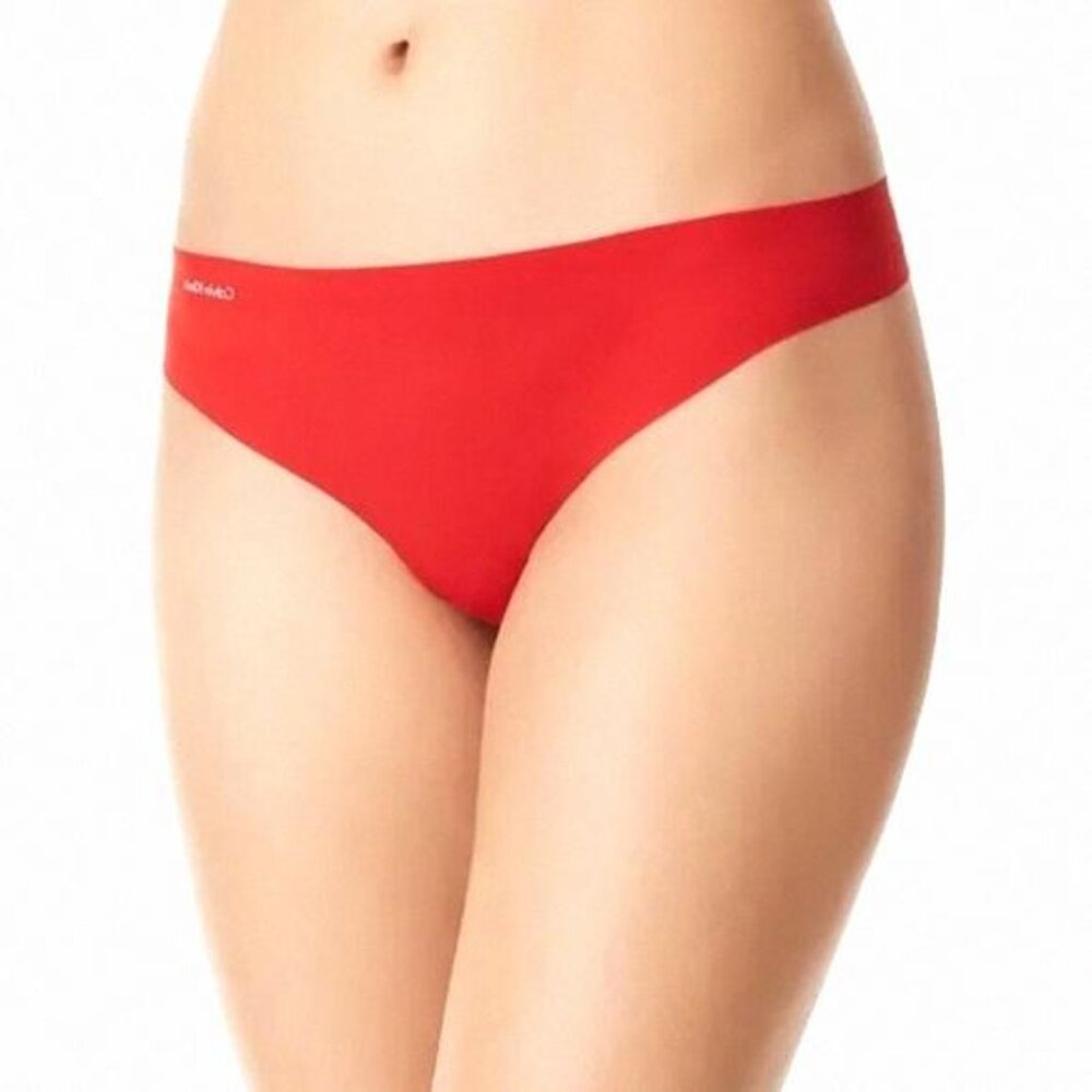 Calvin Klein Women's Underwear Invisibles Thong D3428-642 Red